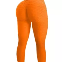 Утягивающие лосины для спорта с высокой талией, женские спортивные леггинсы для фитнеса  Оранжевые XXL