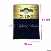 Пластиковая планшетка Xuping, золотистая с синим бархатом (под серьги)