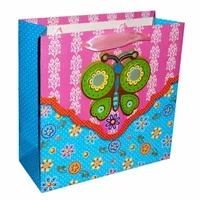 Пакет подарунковий "Метелик" Блакитний + Рожевий