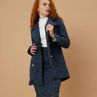 Пальто - піджак букле синій, 54 (230213s54)