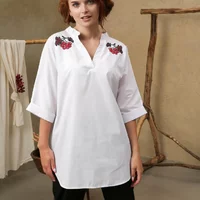 Бавовняна блуза-туніка з символом любові та краси, 64/66 (5550193-1s6466)