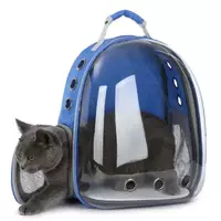 Рюкзак Переноска Сумка Для Кошки до 7 кг со Сферическим Иллюминатором Синяя