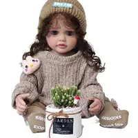 Силиконовая Коллекционная Кукла Реборн Reborn Девочка Камила Полностью Анатомическая (Виниловая Кукла) Высота 55 см