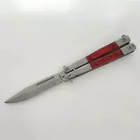 Нож бабочка бордовые ручки 22 см.