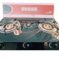 Газовая плита стеклянная настольная  Besse 3  F-1  конфорки с пьезоподжигом