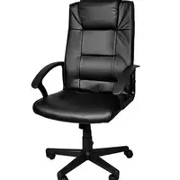 Компьютерное офисное кресло с эко кожи Malatec 8982 черное