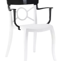 Крісло Papatya Opera-K сидіння біле, верх чорний