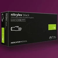 Перчатки нитриловые чёрные без пудры NITRYLEX® black L (100шт\1000шт)