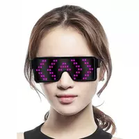 Рожеві світлодіодні очки RESTEQ із вбудованим аккумулятором, 8 режимів роботи. Світлодіодні Led El окуляри