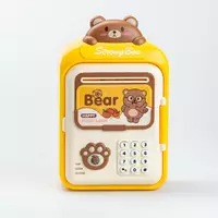 Скарбничка-сейф дитяча Bear з кодовим замком та відбитком пальця, жовтий