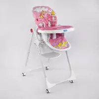Детский стульчик для кормления JOY К-73480 (1) "ПОНИ" цвет розовый, в коробке