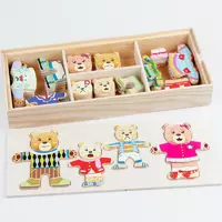 Детская развивающая деревянная игрушка пазл медведи подарок для мальчика и девочки