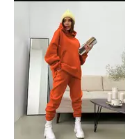 Теплый спортивный костюм женский, оранжевый