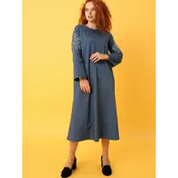 Джинсова сукня з вишивкою по рукаву 270392, 52/54 (270392s5254)