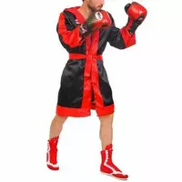 Халат боксерский с капюшоном FTR-3   L Черно-красный (37426083)